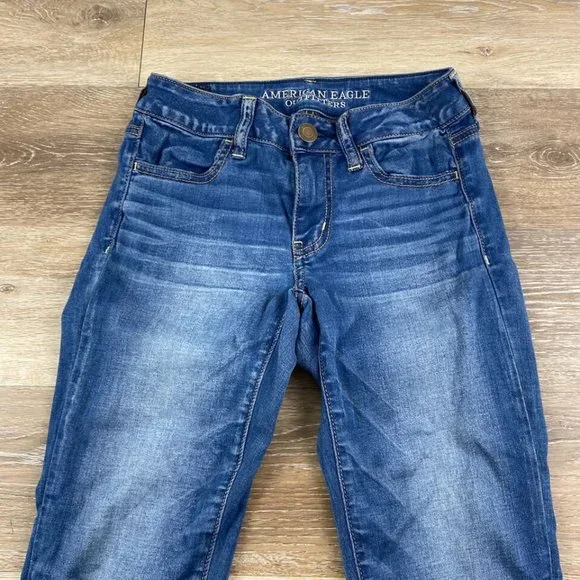 AMERICAN EAGLE Jegging Super Super Stretch Blue Denim Jeans Women's Size 2 - Picture 3 of 11